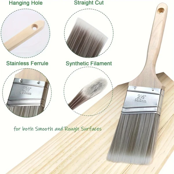 Synthetic Fiber Bristle Paint Brushes Set